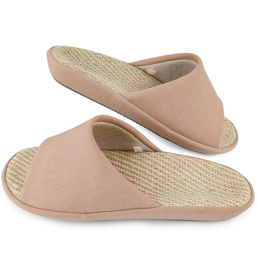 YAKIDA Indoor Lightweight Hemp Washable Slippers, "Natural Jute x Japanese Style