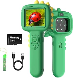 Microscope Camera for Kids Gifts Toys- Handheld Pocket Microscope Autofocus | 2.4" Screen Mini Digital Educational Science Kit for Christmas Birthday for Age 3-5 5-7 8-12 Girls Boys(Green)