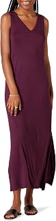 Amazon Essentials Womens Jersey V-Neck Tank Maxi Length Dress