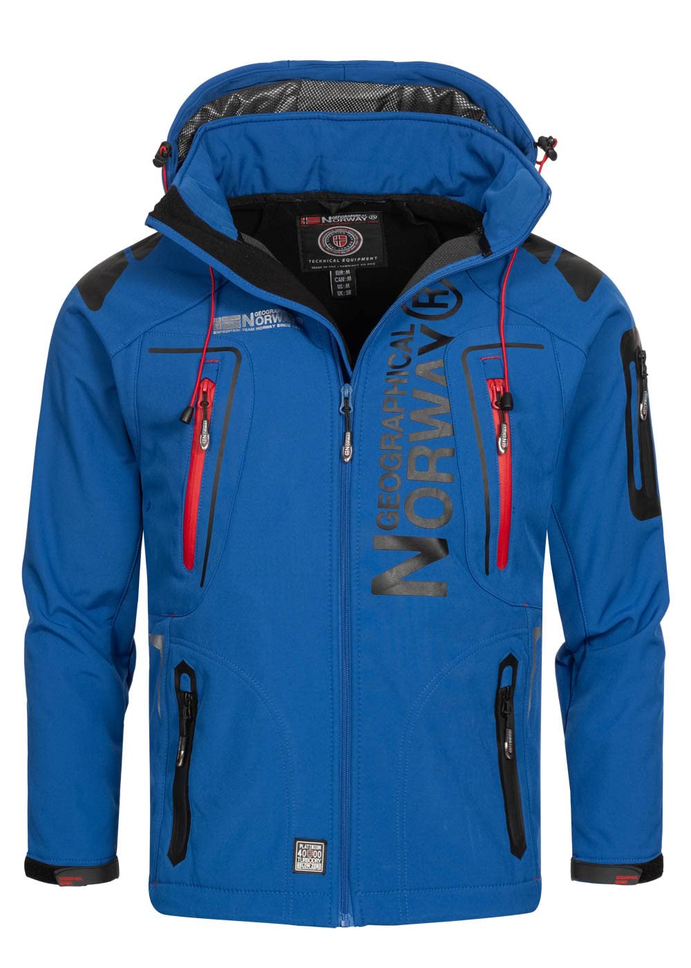 Geographical Norway Techno Men – Waterproof Softshell Hooded Jacket – Outdoor Ta