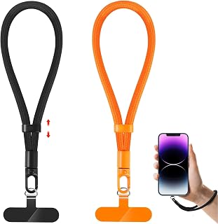 knIykmr Phone Lanyard, 2 Pack Adjustable Cell Phone Lanyard Strap, Hand Wrist Strap Lanyard with Tether Tabs for Smartphones