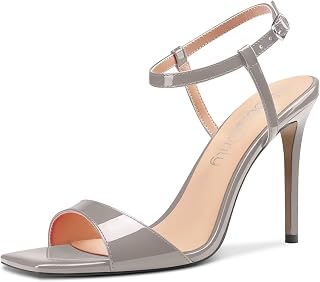 NobleOnly Women's High Heel High Heel Open Toe Sandals Strap Ankle Slingback Wedding Party Dress 10 CM Heels Shoes