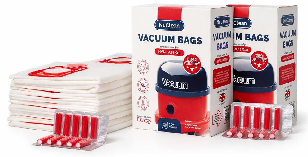 20 Large Replacement for Henry Hoover Bags 20 9L Bags and Freshners