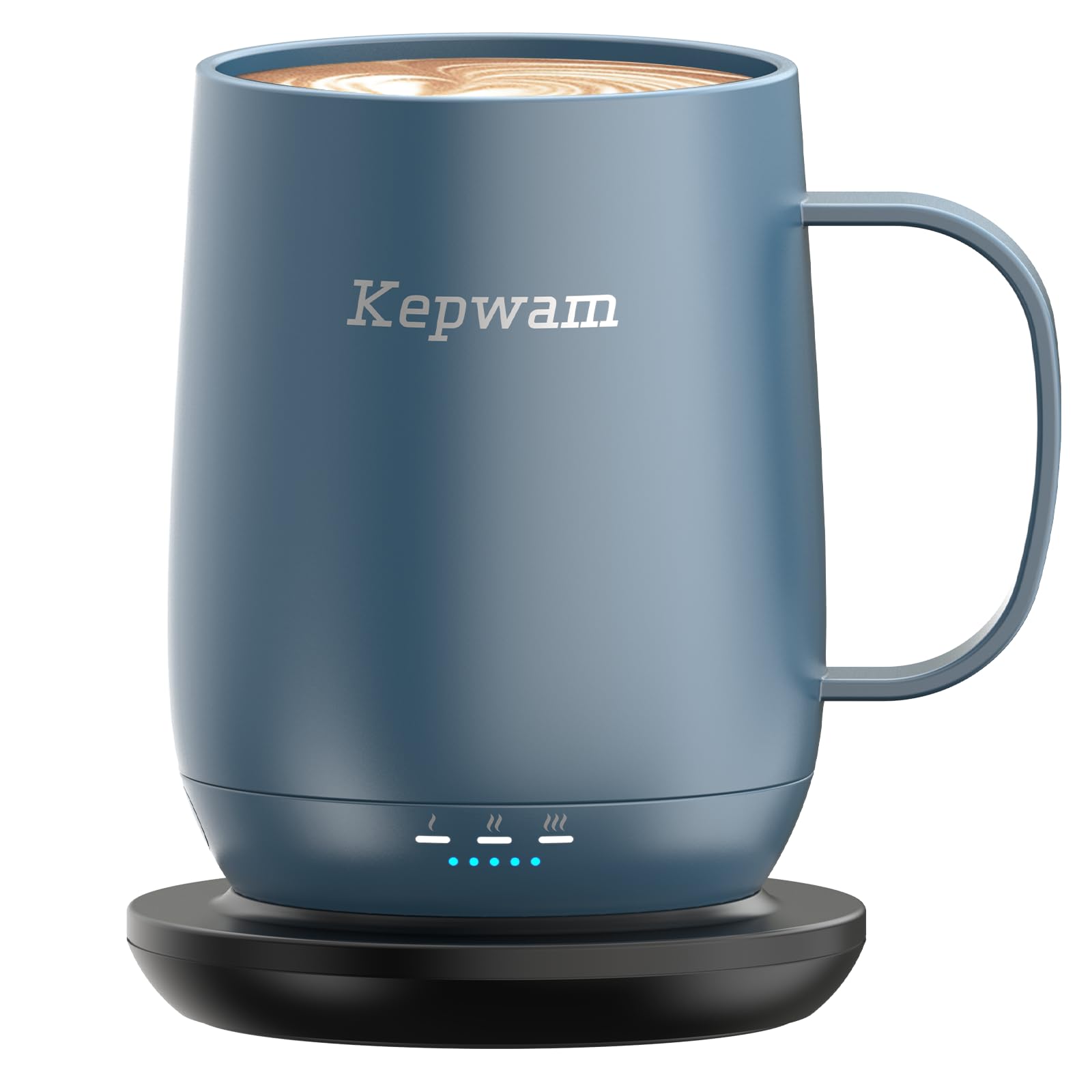 Kepwam Self-Heating Coffee Mug T2, 16oz Electric Heated Mug Hot Up to 149℉ | No 