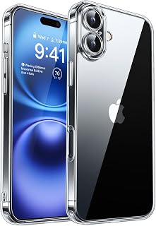 CANSHN Case for iPhone 16 (6.1 inches), [Full Camera Protection] Military Protection Anti-Shock Phone Case, Transparent