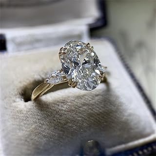 Gorgeous Bright Oval Zircon Rings for Luxury Proposal Wedding Accessories
