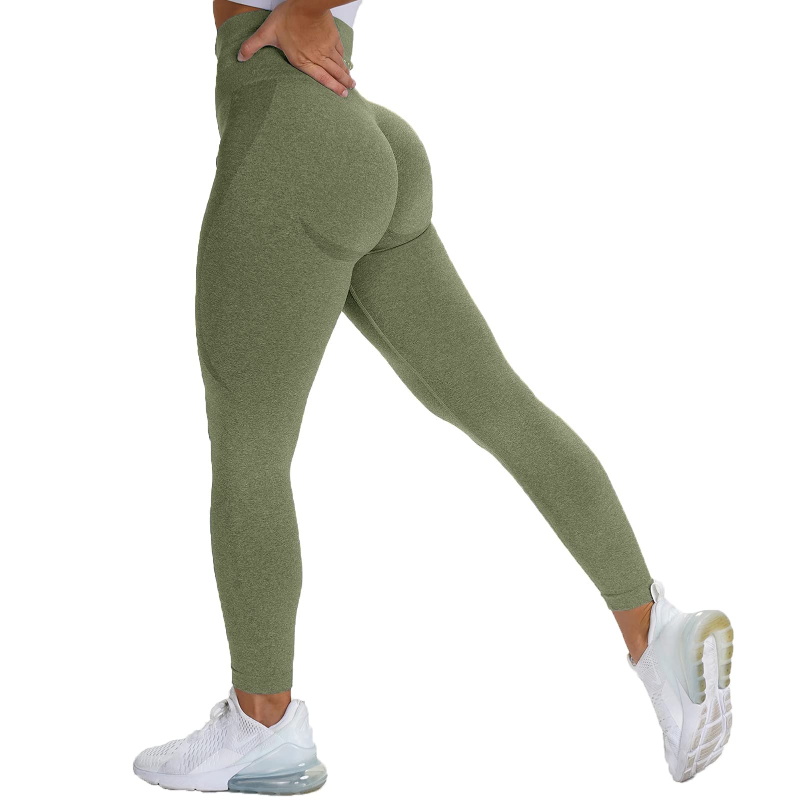 SENBAN Women High Waist Seamless Leggings Workout Gym Yoga Tummy Control Smiley 