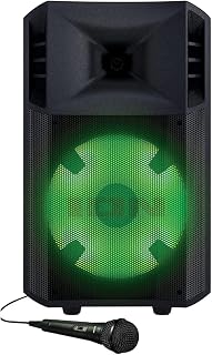 ION Audio - Power Glow 300 Rechargeable Battery Powered Bluetooth Speaker System with LED Lights and Built-in Handles and Wheels, 300-Watt Sound System (Renewed)
