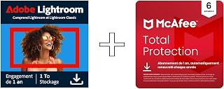 Adobe Photoshop Lightroom Including 1TB Cloud Memory & McAfee Total Protection 2026 (Renouvellement automatique) |6 appareils | 12 Mois | Téléchargement