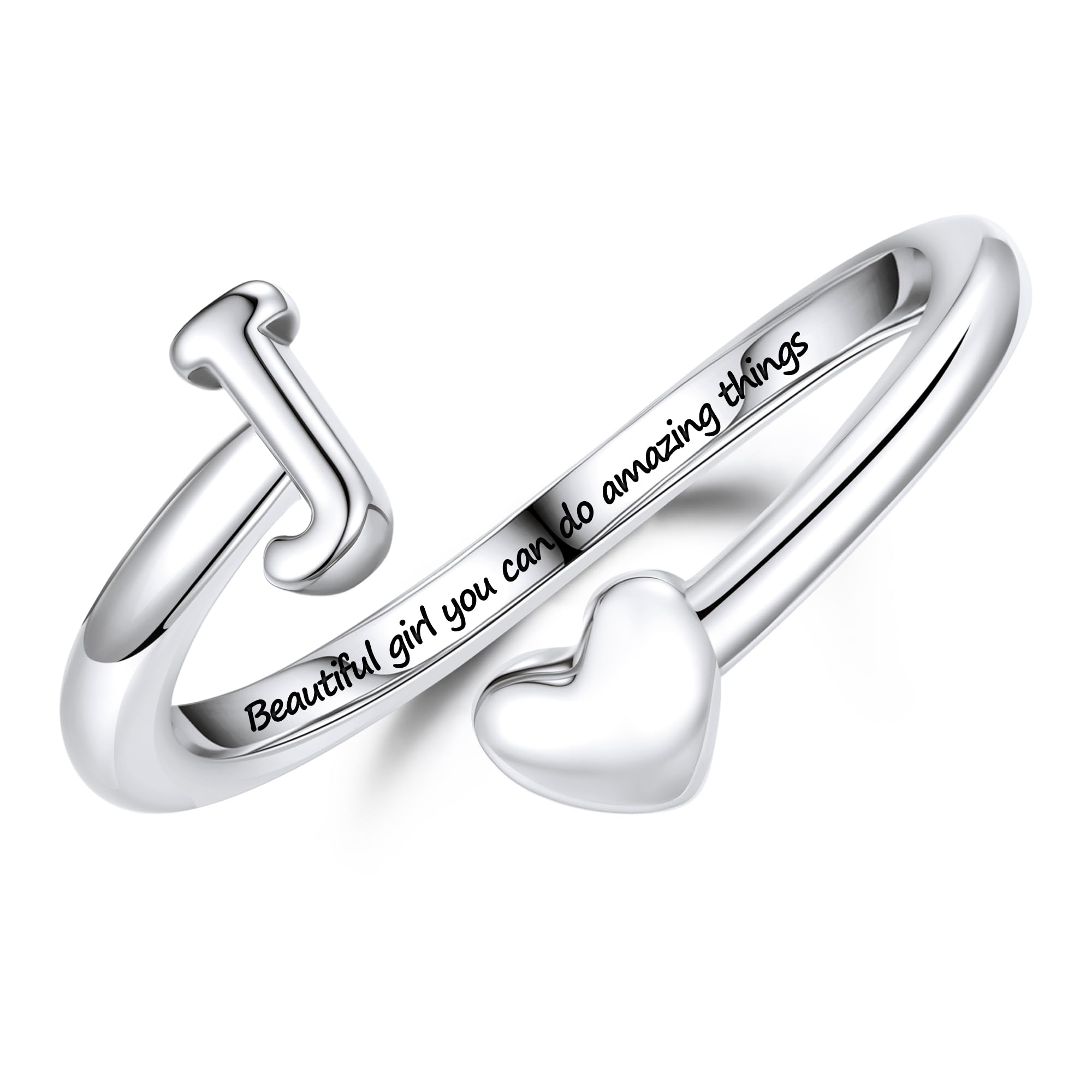Turandoss Initial Heart Rings for Teen Girls Kids Gifts Trendy Stuff