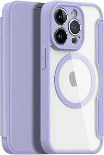 iPhone 13 Pro Case, 13 Pro Notebook Style, Wireless Charging Compatible, Ultra-Thin, Lightweight, Premium PU Leather, Wallet Style, Clear Back, 2 Card Slots, Shock Resistant, Lens Protection