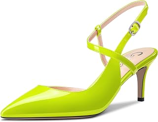Castamere Women's Medium Pointed Toe Kittens Heel Ankle Strap Pumps Slingback Dress Sandals Buckle Office Shoes 6.5 cm Heels