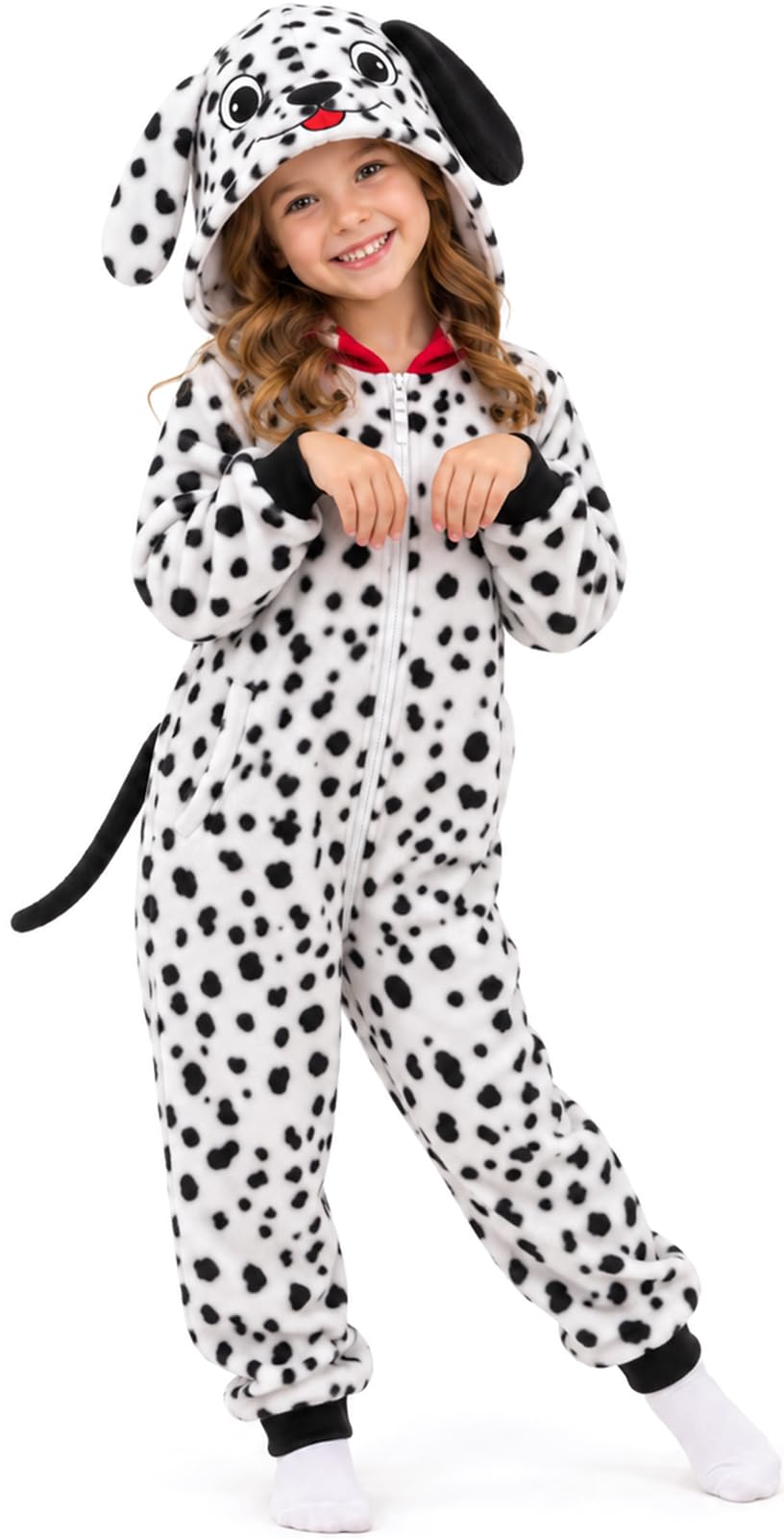 Dalmatian Dog Costume Kids Girls Boys Animal Onesie Pajamas Halloween | Puppy Dr