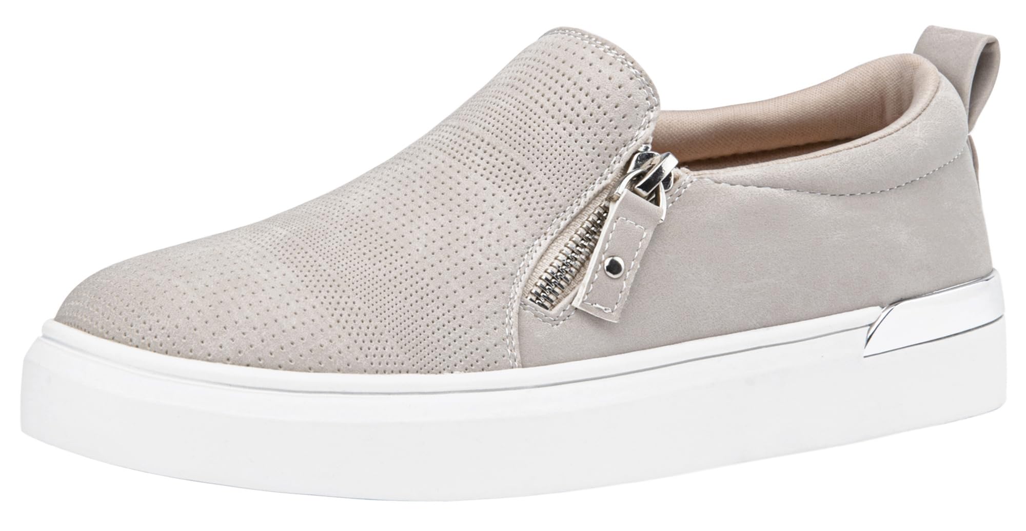 Jeossy Women's Casual Lightweight Slip On Shoes with Side Zipper