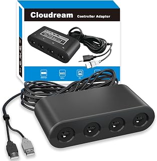 CLOUDREAM Gamecube Controller Adapter for Nintendo Switch/Wii U/PC/Switch 2 | Super Smash Bros Adapters for Gamecube Controller to Nintendo Switch / Wii U / PC / Switch 2, Turbo and Vibration Support