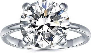 IMOLOVE Moissanite Solitaire Engagement Ring for Women, Women's Engagement Rings Moissanite Promise Rings 1-4CT D Color VVS1 Clarity Wedding band 925 Sterling Silver with 18K Gold Plated