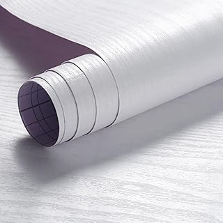 Arthome Wood Contact Paper Peel and Stick Self-Adhesive Wallpaper,Decorative Vinyl Film for Countertop Cabinets Furniture Surface and Wall Coverling,Removable,White Wood,30W x 254L cm