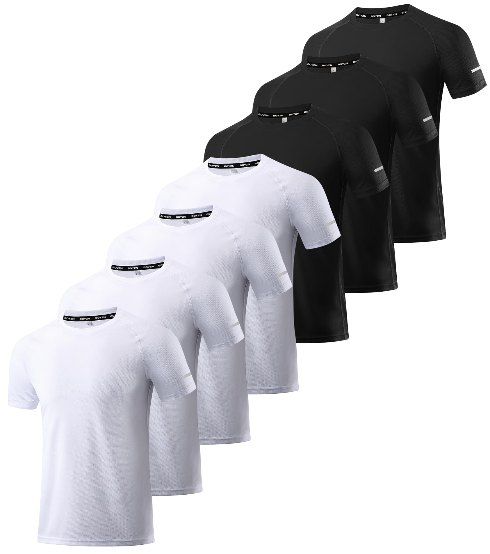 Boyzn 1, 3, 5 or 7 Pack Men's Workout Running Shirts, Dry Fit Moisture Wicking T