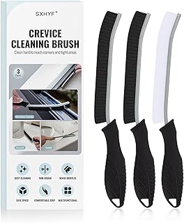 SXhyf Crevice Cleaning Brush - Grout Scrub Brush, House Cleaning Supplies | Small Brushes for Cleaning, Hard Bristle Tile Grout Brush Gap Cleaning Tool for Household Use, Bathroom, Kitchen (3pcs)