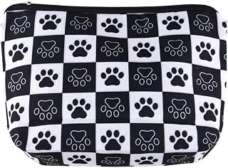 Cat Dog Makeup Bag Paw Print Travel Toiletry Bag Cat Dog Lover Birthday Christmas Gift Women Men Pet Cosmetic with Zipper Pouch for Pet Lover Owner Toiletry Bag