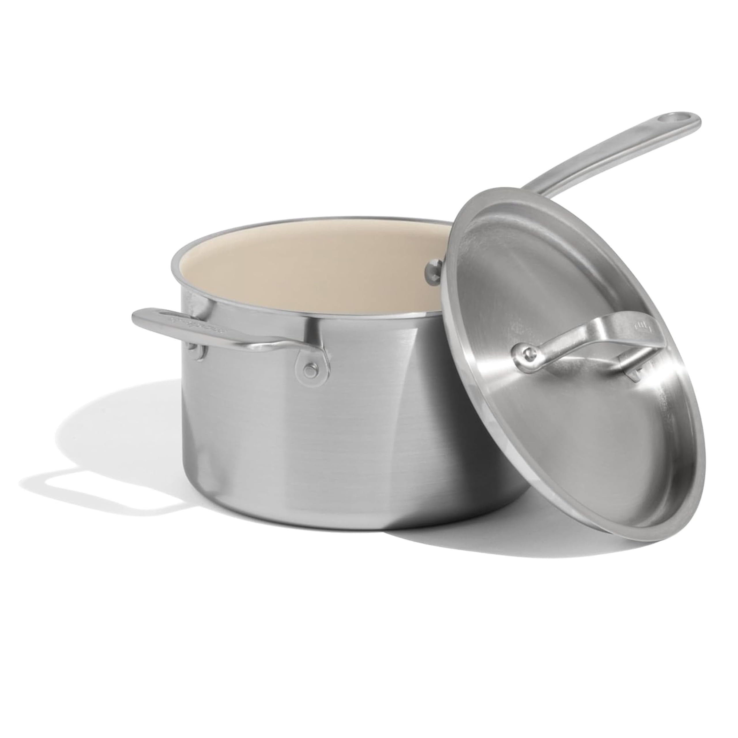 Made In Pentole - CeramiClad Non-Stick Saucepan 4 QT with Lid - 5 Layers Coated 