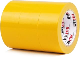 WELSTIK Professional Duct Tape 3 Pack 48mm x 27m Waterproof Tape Fabric Coloured Gaffer Tape for Repairs, DIY, Crafts, Indoor and Outdoor Use,Yellow