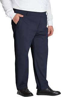 Idtswch Mens Big and Tall Full Elastic Waist Pants Stretch Slacks Casual with Zipper Fly and Pockets
