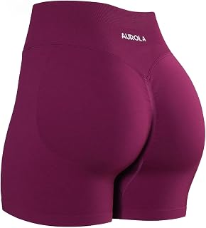 AUROLA Influence Workout Shorts for Women, 2.5 3.5 4.5 5.5 6.5 No Roll Up Squat Proof Scrunch Seamless Compression Gym Shorts