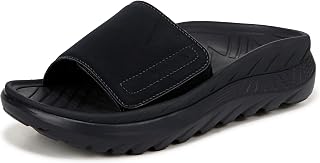 Vionic Unisex Recovery Sandals with Arch Support, Synthetic Black, 3.5 UK