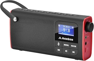 Avantree SP850 Rechargeable Portable FM Radio with Bluetooth Speaker and SD Card MP3 Player 3-in-1, Auto Scan Save, LED Display, Small Handheld Pocket Rechargeable Wireless Radio (No AM)