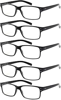 NORPERWIS Reading Glasses 5 Pairs Quality Readers Spring Hinge Glasses for Reading for Men and Women (5BLACK, 2.00)