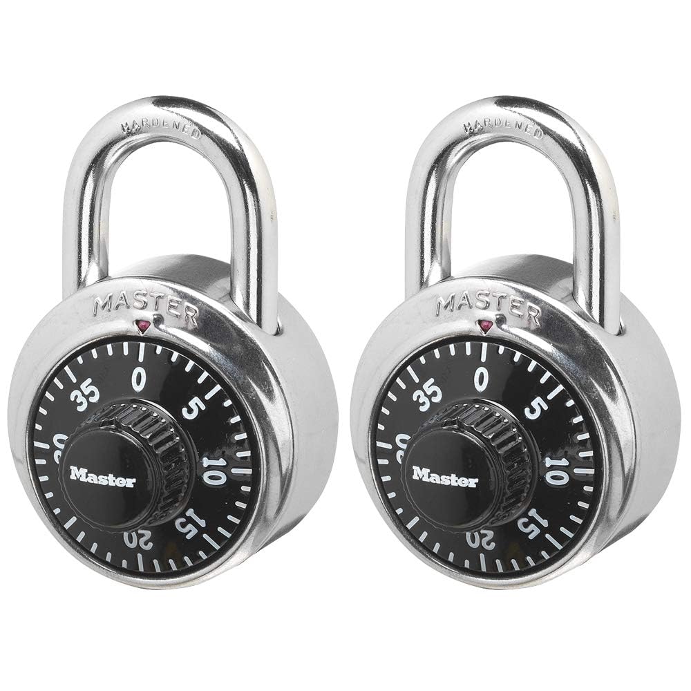 Master Lock Combination Padlock Black School Lock, Indoor Lock 2-Pack 1500T | Pr