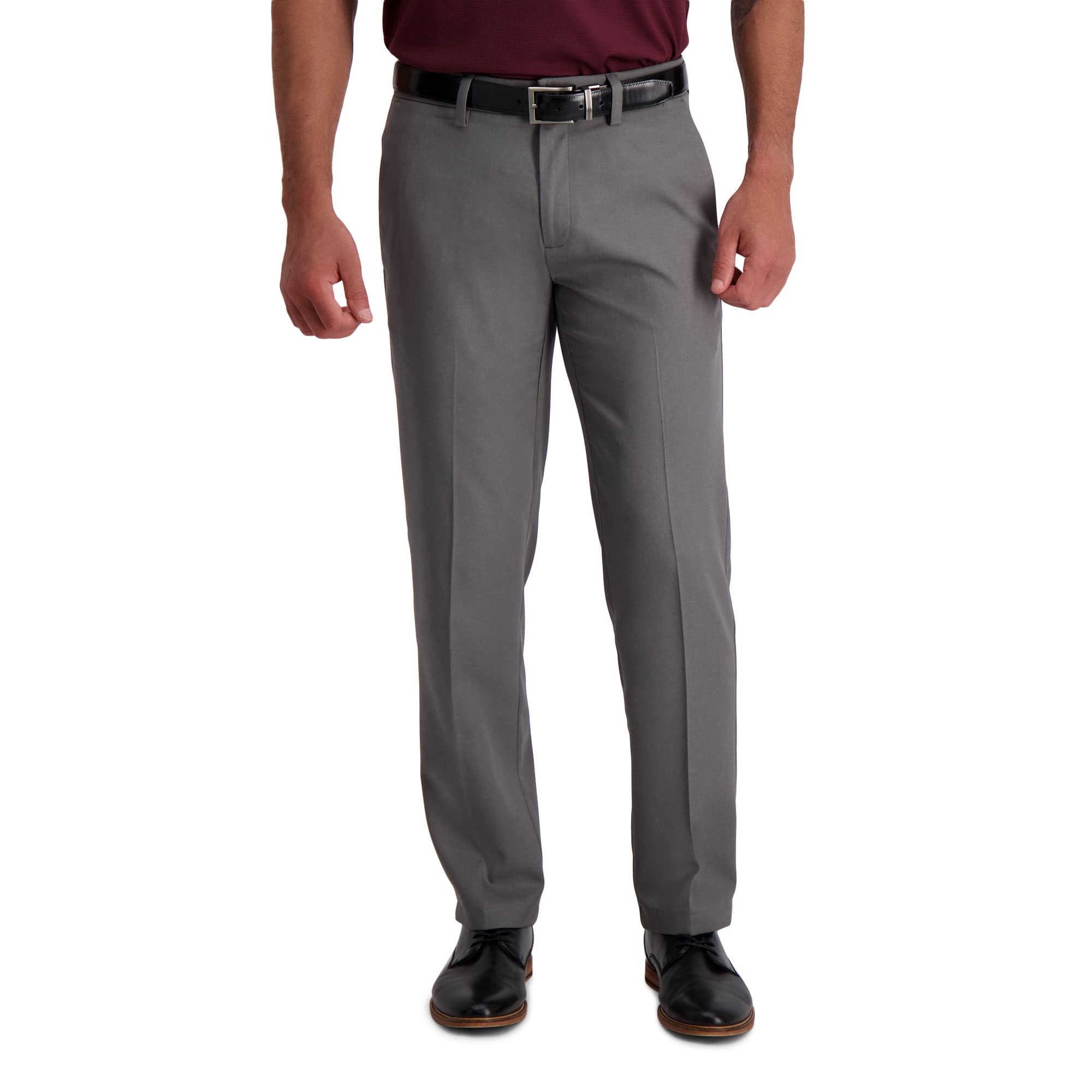 Haggar Men's Cool 18 Pro Straight Fit Flat Front Super Flex Waistband Casual Pan