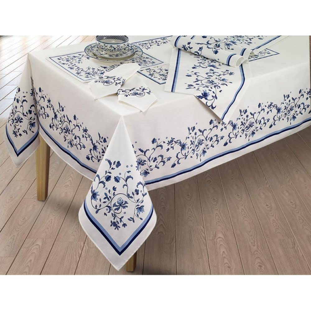 Avanti Linens Spode Elegant Home Decor Rectangle Tablecloth, 60 x 84 Inch, Porto