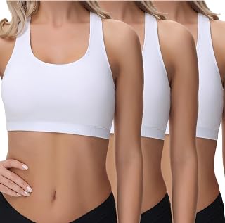 wirarpa Women's Bralette Cotton Racerback No Padding 3 Pack