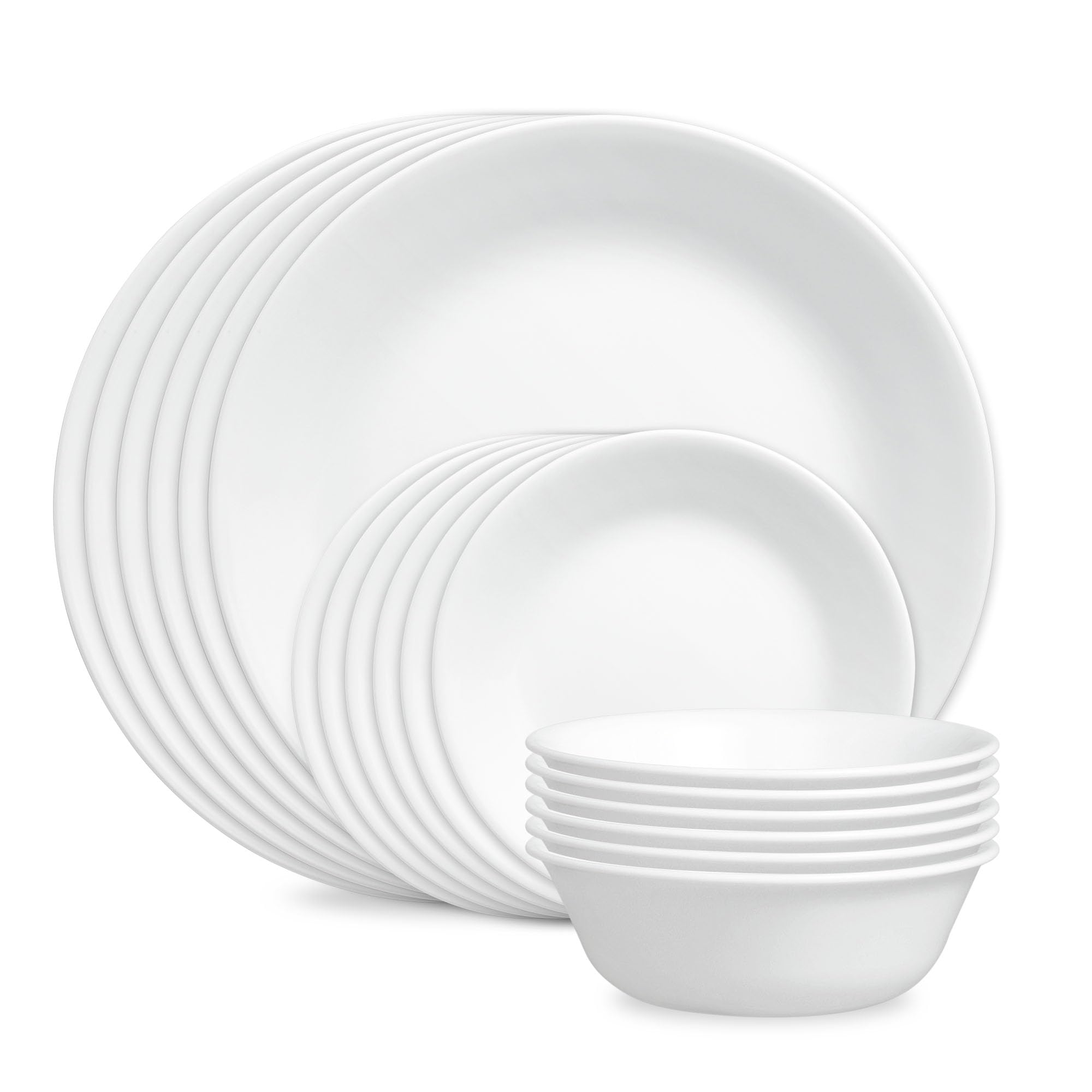 Corelle Vitrelle 18-Piece Service for 6 Dinnerware Set Triple Layer Glass and Ch