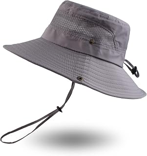 PESAAT Summer Men Fishing Hat UPF 50+ UV Protection Sun Hats for Women Outdoor Wide Brim Bucket Cap