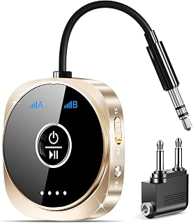 Bluetooth 6.0 Transmitter Receiver – Bluetooth Transmitter for Airplane, TV | Stream aptX Adaptive/HD audio to 2 devices simultaneously, with CNC aluminum & ceramic glass build for lasting durability
