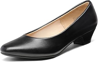 DREAM PAIRS Women's Low Chunky Heel Pump Dress Shoes