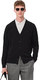 Lacoste Men's Sweater [Official] Essential Merino Wool Cardigan