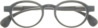 OPULIZE OCA Reading Glasses - Modern Retro Round Frame - Bright Grey - Men Women - Spring Hinges - R54-7 - +2.50