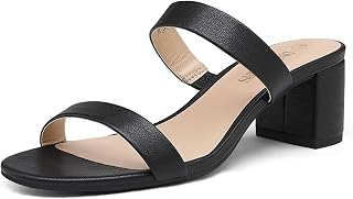 DREAM PAIRS Women's Comfortable Dress Sandal Mid Wide Heel Classic Round Toe Two Strap Pumps Summer DHS213-E