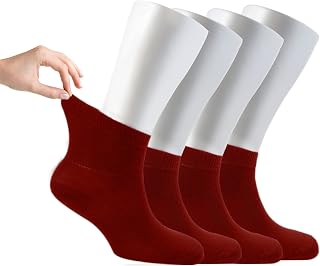 Cosyfeel® 4 Pairs Diabetic Loose Socks for Women | Super Soft Eco Friendly Bamboo Material | Durable with Seamless Toe | Multi Color Patterns