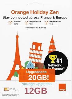 20GB 30 Day Orange Europe SIM Card, 30 Minutes Calls+200 Texts to Worldwide. Fresh Stock, Upgraded Offer! Parent (20GB X 30D)