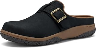 SHIBEVER Zoccoli da donna comodi: eleganti scarpe antiscivolo con supporto per arco plantare chiuso - scarpe casual con fibbia regolabile e plantare rimovibile