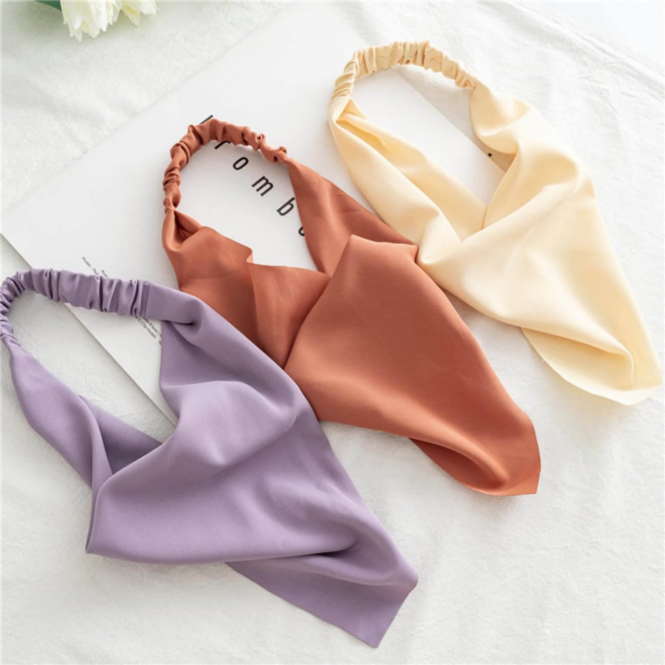 Hair Bands for Women Solid Color Triangle Elastic Chiffon Headband Hair Accessor