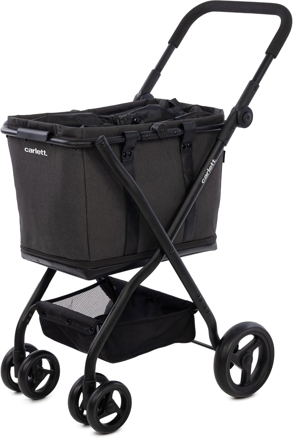 Carlett - Cube S Trolley + Cube P Bag Wide and Removable | Shopping Trolley Conv