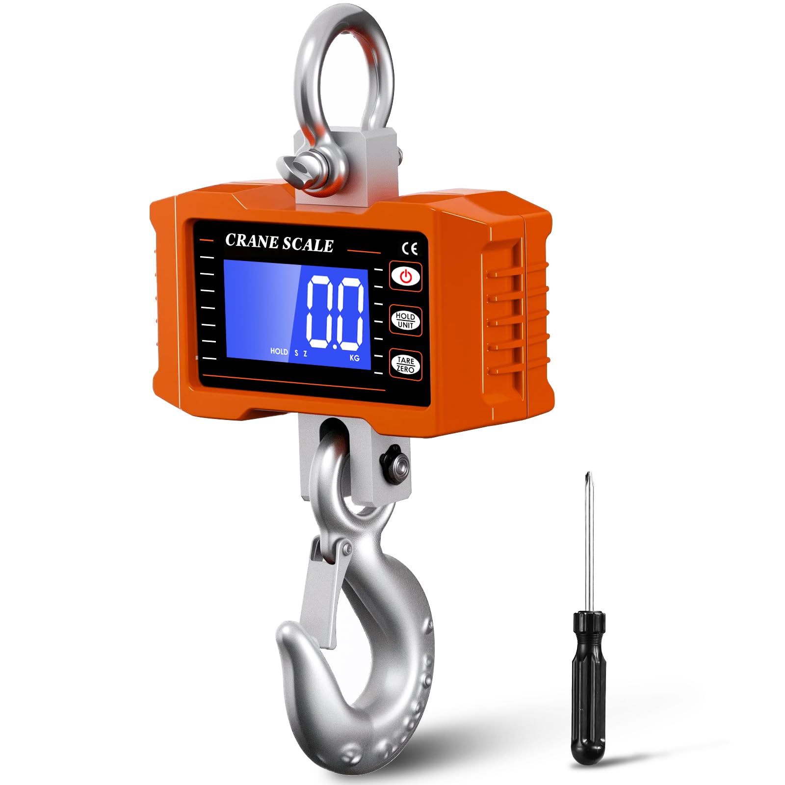 Ofeace Digital Crane Scale 2200lb/1000Kg Digital Hanging Scale with LCD Screen, 