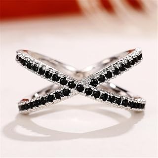 Fashion Simple Cross Ring for Women Multipurpose Daily Accessory Shiny Cubic Zirconia, Brass, Cubic Zirconia