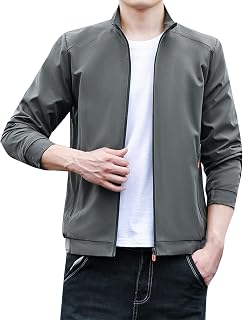 Spring Lightweight Jacket Classic Mid-Season Jacket with Zip Coat Leisure Multi-Pockets Men's Jacket